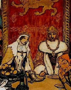 Detail from ''Of King Arthur's Marriage'' by Arthur Rackham
